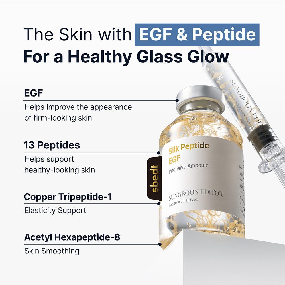 SUNGBOON EDITOR Ultimate Firming Bundle Set for Elasticity Support & Smooth-Looking Skin, EGF Silk Peptide Ampoule & Collagen Serum