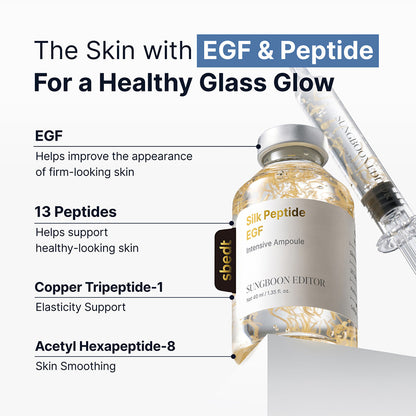 SUNGBOON EDITOR Ultimate Firming Bundle Set for Elasticity Support & Smooth-Looking Skin, EGF Silk Peptide Ampoule & Collagen Serum